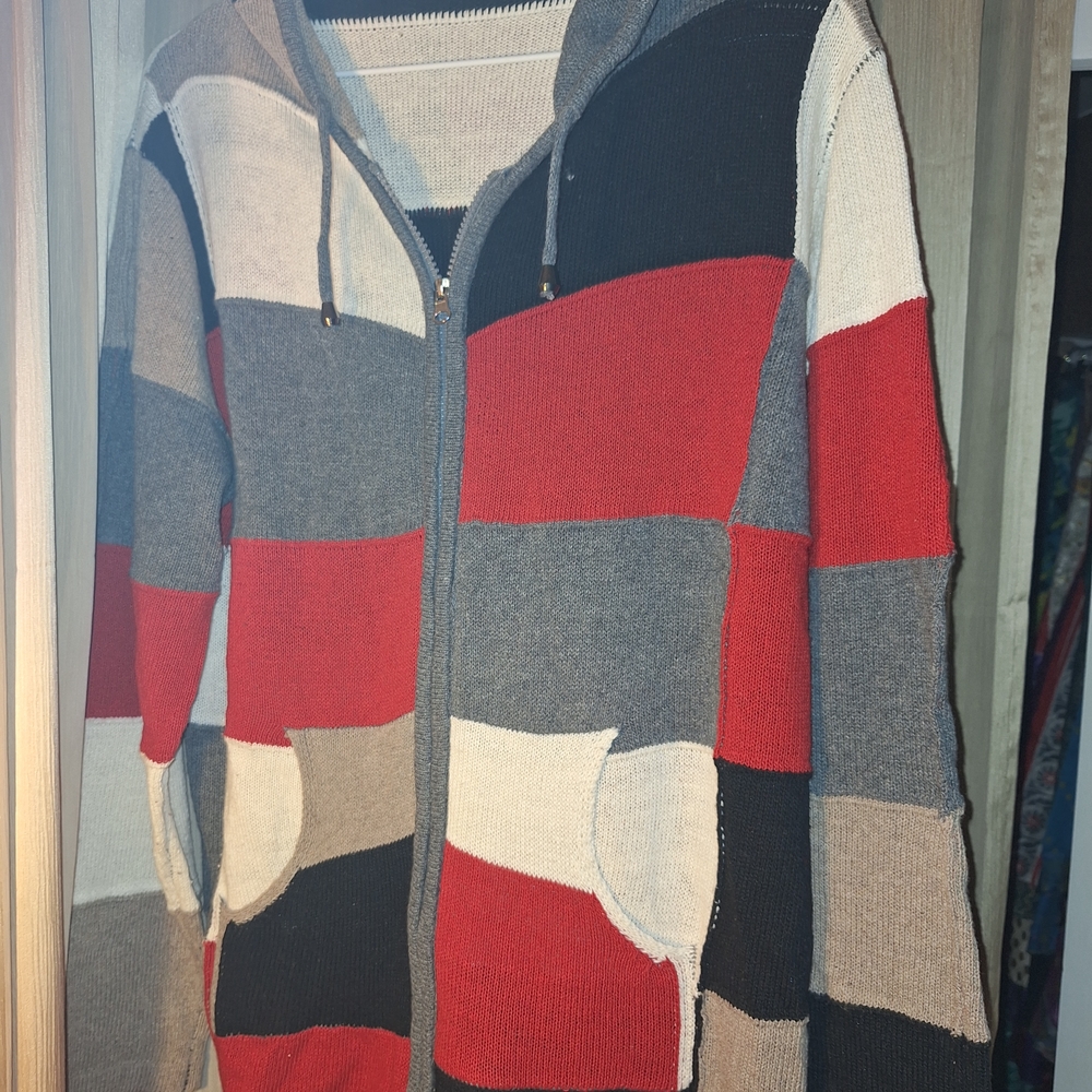 Men's Patchwork Hoodie Sweater